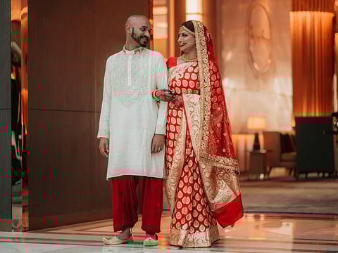 Since it was to be a Bengali wedding, red sari was the perfect choice, says Divya