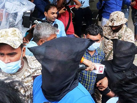 National Investigation Agency (NIA) officials produce Popular Front of India (PFI) leaders before the District Court, Bhopal, after arresting them from Indore and Ujjain during raids on September 22, 2022. 