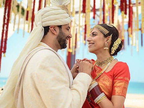 Shweta being Tamilian and Maanav Punjabi, their four ceremonies, beginning with the engagement, a Mehendi party, the wedding and the Sangeet – were a mix of both Indian cultures