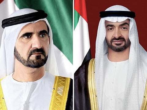 President His Highness Sheikh Mohamed bin Zayed Al Nahyan and His Highness Sheikh Mohammed bin Rashid Al Maktoum