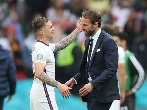 England manager Gareth Southgate (right) and Kieran Trippier.