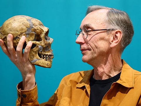 Swedish geneticist Svante Paabo, who won the 2022 Nobel Prize in Physiology or Medicine for discoveries that underpin our understanding of how modern day humans evolved from extinct ancestors, attends a news conference at the Max-Planck Institute for evolutionary anthropology in Leipzig, Germany, October 3, 2022.