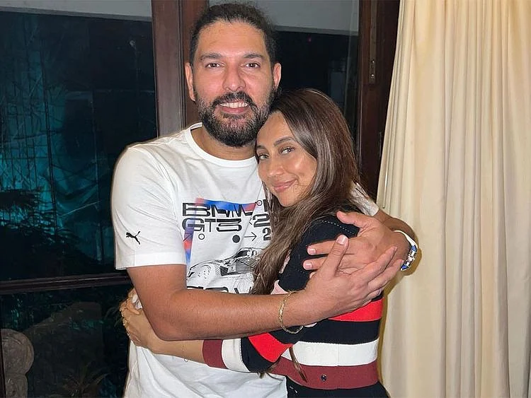 Yuvraj Singh (left) and Anusha Dandekar