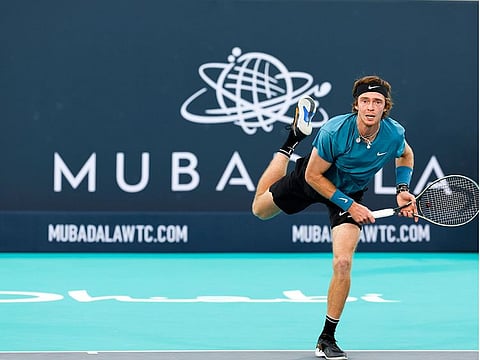 Andrey Rublev secured his first Mubadala World Tennis Championship title with a straight-set victory over Andy Murray last year.