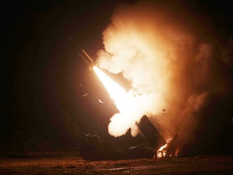 A surface-to-surface missile is fired into the sea during US-South Korea live-fire drills.