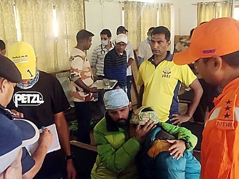 First group of evacuated mountaineering trainees trapped in an avalanche in Draupadi's Danda-2 mountain peak being attended to at Indo-Tibetan Border Police (ITBP) Matli hospital, in Uttarkashi on Wednesday, October 5, 2022. 