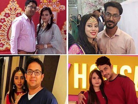 (Clockwise from top) Ahmed and Mumtaz Shaikh, Aslam and Heena Shaikh, Javed and Inshia Shaikh and Salim and Nuzhat Shaikh 