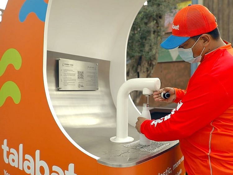 Twenty talabat water refill stations have been installed across key locations in Dubai in partnership with the Dubai Can sustainability initiative