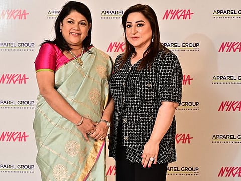 Falguni Nayar, founder and CEO of Nykaa, and Sima Ganwani Ved, founder and chairwoman of Apparel Group.