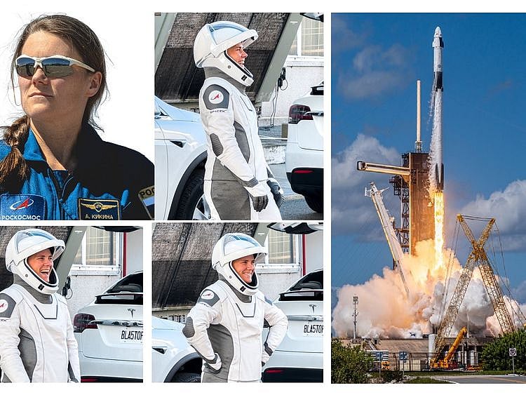 Russian cosmonaut Anna Kikina flew to the International Space Station 