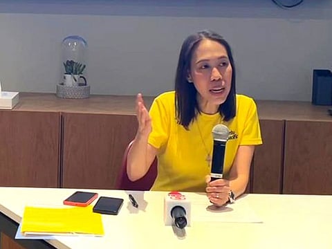 Carmina Romero during a press conference in Dubai on Saturday to announce the increase in CEBU Pacific budget airlines flights frequency between Dubai and Manila