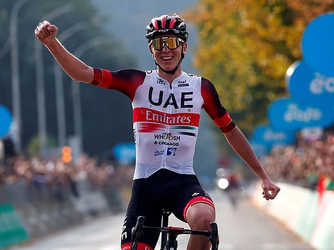 Throughout the race, Tadej Pogacar showed great confidence.