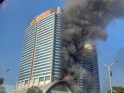 No major injuries were reported in the fire at the Centaurus Mall in Pakistan's Islamabad on Sunday, October 9, 2022.