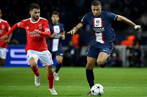 Kylian Mbappe (right) could leave Paris St-Germain in the January transfer window.
