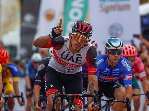 UAE Team Emirates rider Sebastian Molano.
