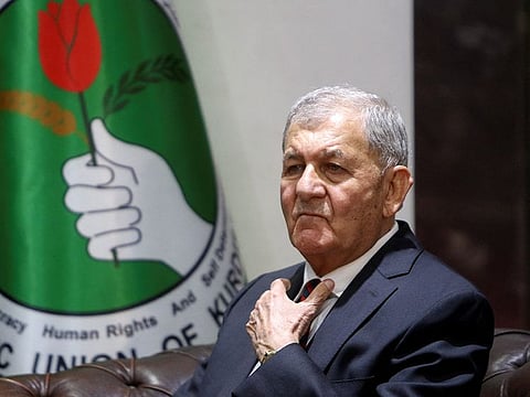  Abdul Latif Rashid at the parliamentary session where he was elected president in Baghdad, on October 13, 2022.  