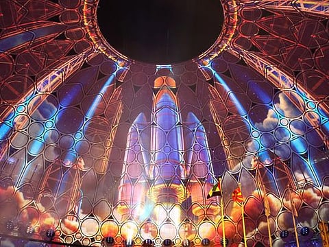 DUBAI, 22 February 2022. Cosmos projection in Al Wasl, Expo 2020 Dubai. (Photo by David Gray/Expo 2020 Dubai)