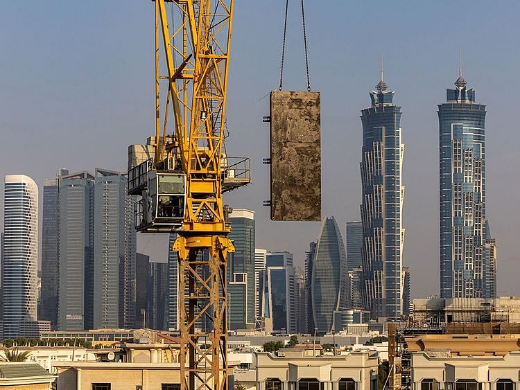 STOCK Construction in Dubai economy skyline