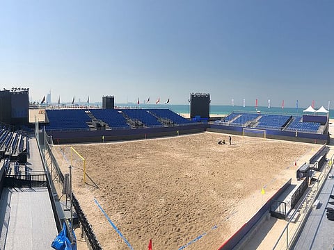 Construction works have been completed in the main stadium accommodating 3000 seats, sub-pitches accommodating 200 seats, dressing rooms, referees’ room, besides rooms of the delegates of FIFA & International Volleyball Federation, training pitches and the Fans’ Village.