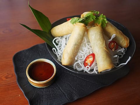 Video guide to Thai-style vegetable spring rolls