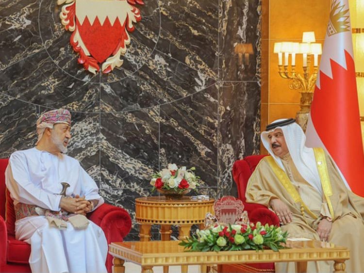 King Hamad during his talks with Sultan Haitham in Manama on Tuesday.