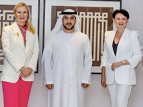 From left: Joanna Pruszyńska-Witkowska, Co-founder and Vice President of Future Collars, Shaikh Ahmad Bin Faisal Al Qasimi, and Beata Jarosz, Co-Founder and Chief Executive Officer of Future Collars
