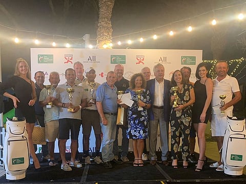 The winners of The Senior Champions Tour at the Montgomerie Golf Club.