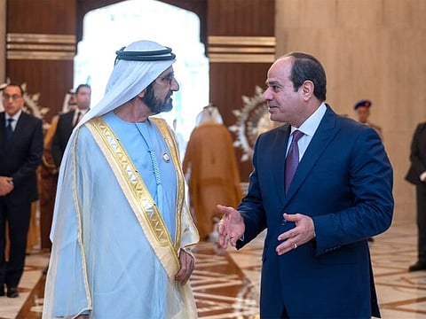 His Highness Sheikh Mohammed bin Rashid Al Maktoum with Abdul Fattah Al Sisi, President of Egypt.