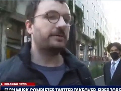 The two fake employees were walking out of Twitter’s California headquarters on what is supposedly their last day of employment with the platform — now taken over by billionaire Elon Musk.