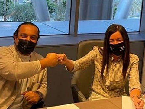 Yazen Abu Gulal, Founder and Managing Partner in YAG Capital with Sarah Lomas, President and CEO of REVIV