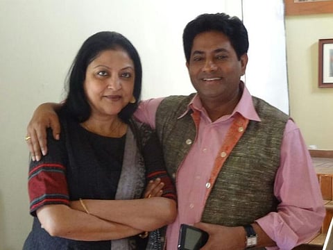 Sonali Chakraborty with her husband