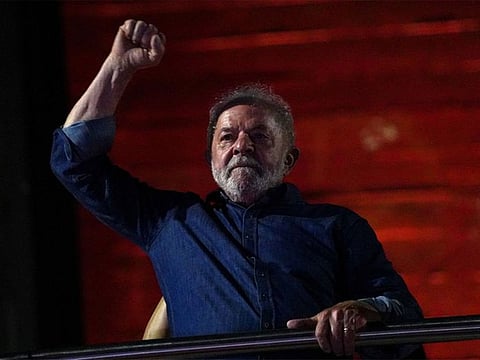  Luiz Inacio Lula da Silva reacts at an election night gathering on the day of the Brazilian presidential election run-off, in Sao Paulo, Brazil, October 30, 2022