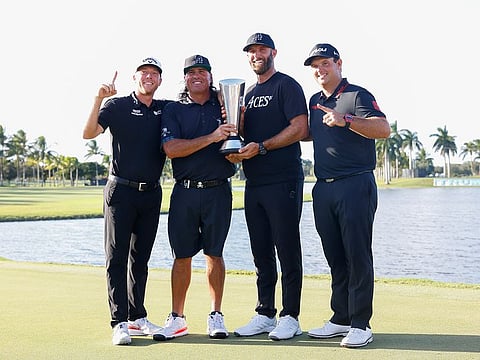 The winning Team, 4 Aces GC, at the LIV Golf Team Championship, Miami.