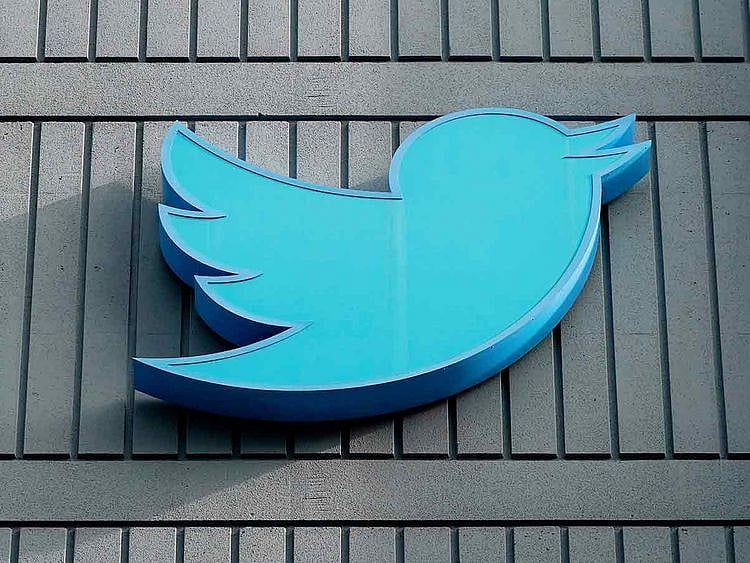 A Twitter logo is seen on their headquarters in San Francisco.