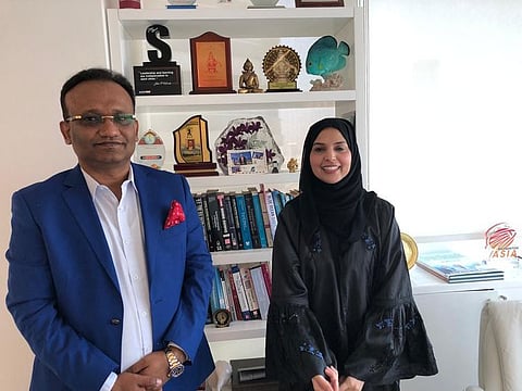 Dr Sathya Menon (left), CEO of Beyond Boundaries, with Noura Al Jasmi, President of UAE Badminton Federation.