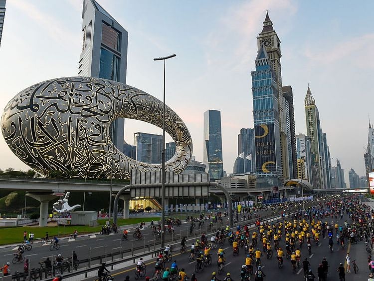 Dubai Ride 2022: Thousands of cyclists bike through Sheikh Zayed Road