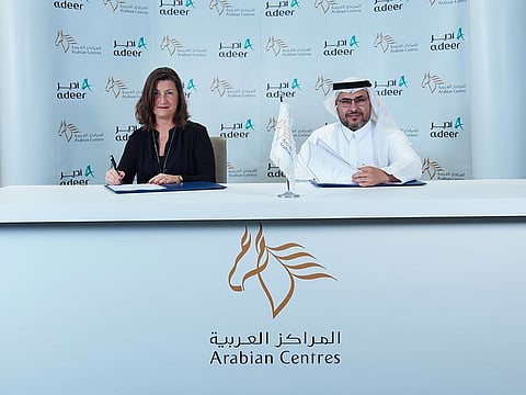 Pictured here are Alison Rehill-Erguven, CEO, Arabian Centres and Suleiman Al Harbi, Deputy CEO of Adeer Real Estate.