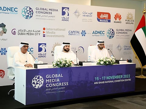 Global Media Congress will be held from November 15 to 17 at the Abu Dhabi National Exhibition Centre (ADNEC)
