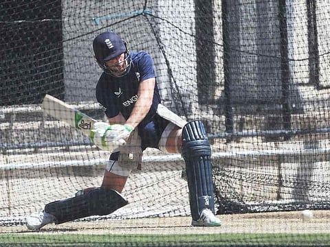 England's Jos Buttler bats at the nets during a practice session at the Adelaide Oval in Adelaide on November 8, 2022, ahead of their T20 World Cup semi-final match against India. 