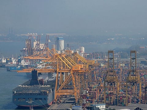 A general view of the main port in Colombo, Sri Lanka.