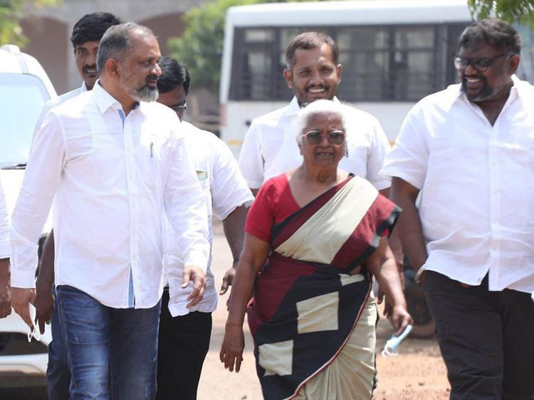 A.G. Perarivalan (left) after his release in May.