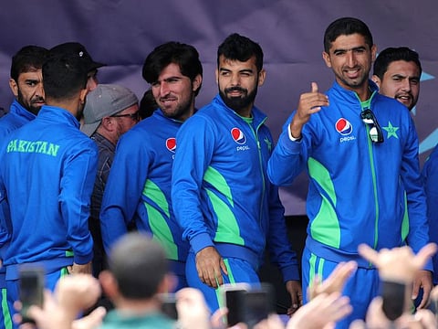 Pakistani players attend a "Meet the Fans" event at Melbourne Cricket Ground on Saturday, ahead of the ICC men's Twenty20 World Cup 2022 final against England.