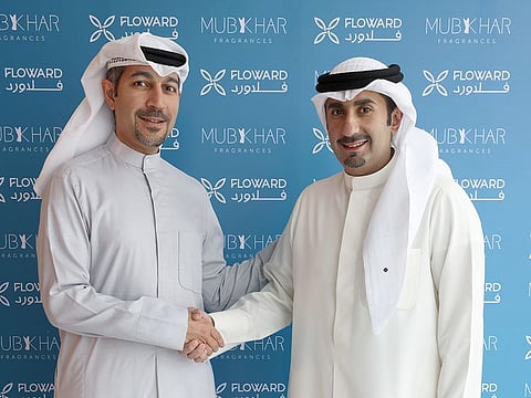 Mubkhar CEO Khaled Nawaf AlManaa and Floward CEO Abdulaziz B. Al Loughani