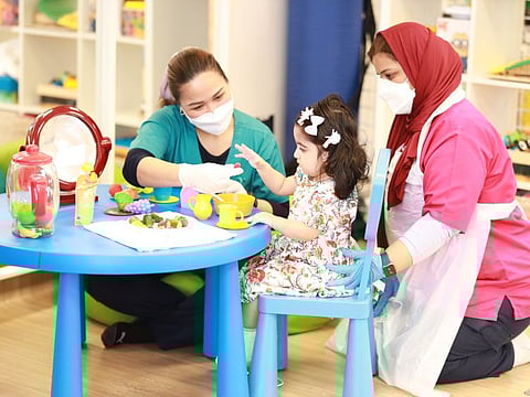 Afra Humaid Yousef Alblooshi is one of the first patients in the world to receive a revolutionary gene therapy called Zolgensma at  the Sheikh Khalifa Medical City.