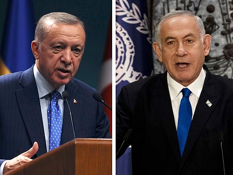 In a phone call, Erdogan told Netanyahu he was saddened by “events two days ago in the West Bank”. Netanyahu offered his condolences for those who died in a bomb attack in Istanbul on Sunday, the presidency said.