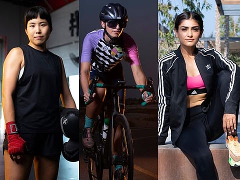 Fitness enthusiasts. From left: Yuri Nemoto, Patty Kienberger and Sara Lodhi