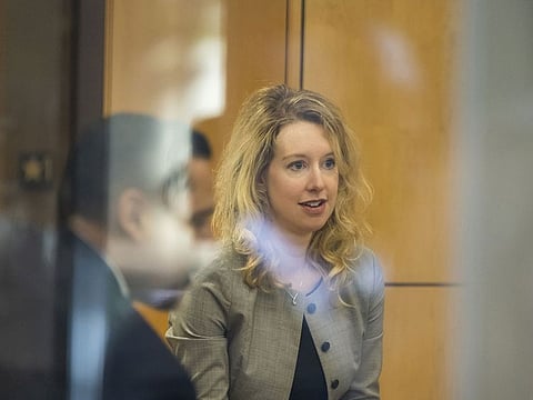 Elizabeth Holmes, founder of Theranos Inc., arrives at federal court in San Jose, California, on Sept. 1, 2022. 