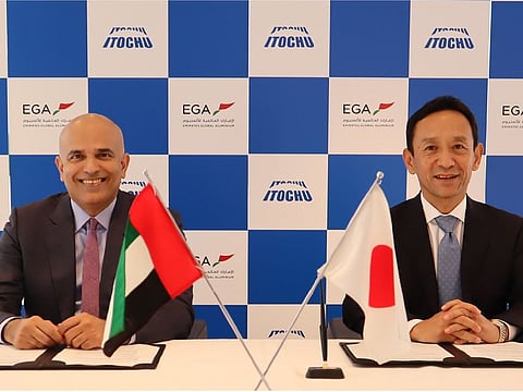EGA and Itochu have had contacts running through decades. The scope of the latest deal will see them explore new and niche categories, such as specialty alumnium. Pictured here are Abdulnasser Bin Kalban, CEO of EGA, with Kenji Seto, Executive Officer and President, Metals & Minerals of Itochu.