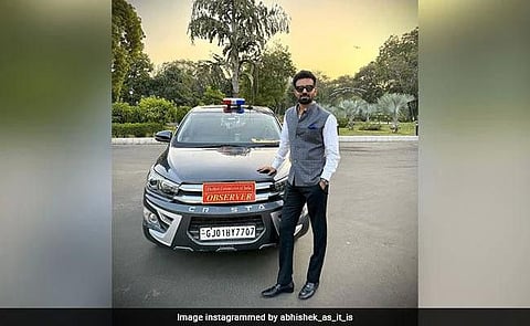 The officer, who calls himself Abhishek S IAS on social media, shared two photos on Instagram.