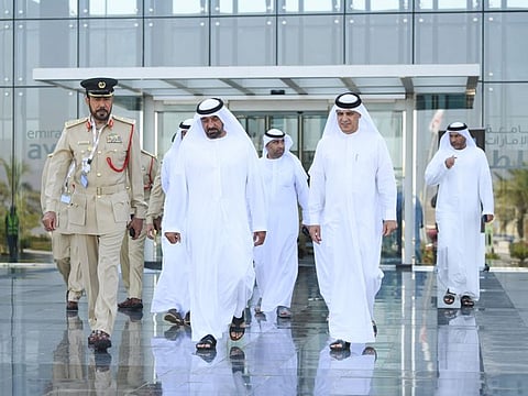 Sheikh Ahmed bin Saeed Al Maktoum at Emirates Aviation University.